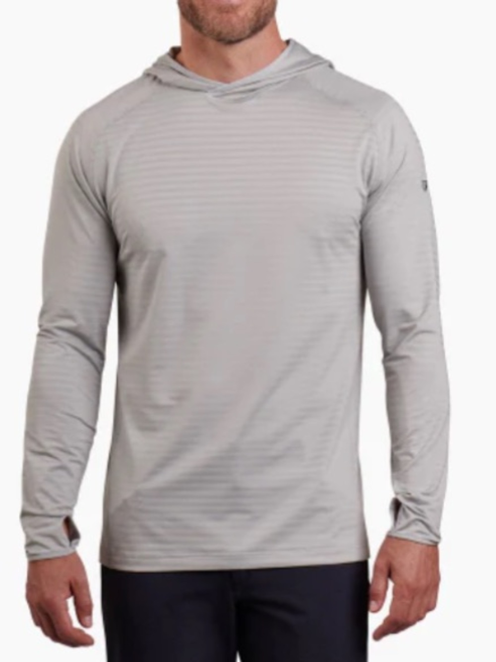 Kuhl Men’s Airkuhl M Lightweight Hoody Cloud Gray Long Sleeve UPF 50+